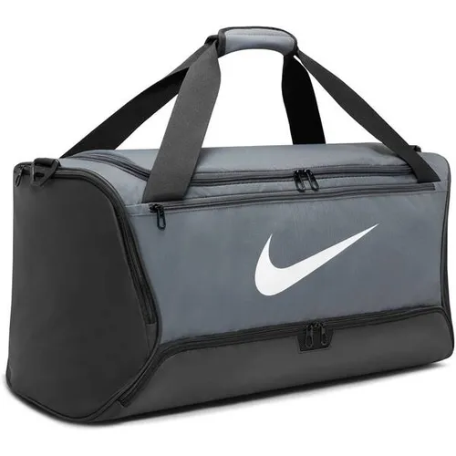 Nike Brsla Sporttasche - Iron Grey/Black/White Einheitsgröße - Klassische Sporttaschen mit abnehmbarem Schulterriemen und sicherem Reißverschluss-Hauptfach für optimalen Schutz Ihrer Trainingsutensilien.