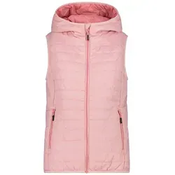CMP Woman Vest FIX Hood rose (B504) 38 - Funktionsjacke mit wasserabweisender PFC-freier Außenbehandlung und Feel Warm Flat-Wattierung für optimale Isolation, ideal für Damen in wechselhaftem Wetter.