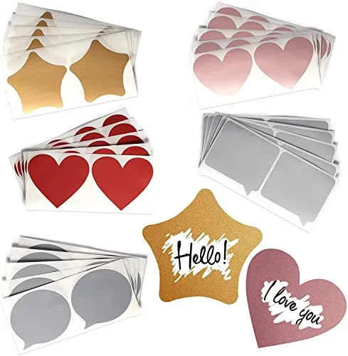 Get Fresh Rubbel-Lunch-Notizen für Kinder – 50-teiliges Metallic-Aufkleber-Set für Kinder Lunchbox – niedliche, glänzende Bento Box Notizen