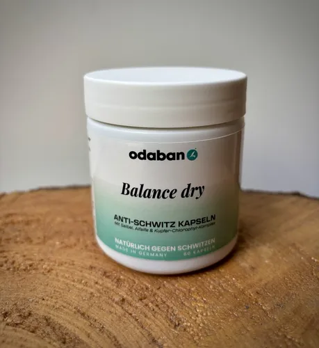 ODABAN Balance dry Anti Schwitz Kapseln 60St. - Deodorants, Unisex Kapseln mit Salbei und Ashwagandha für eine effektive Schweißreduzierung, hergestellt in Deutschland.