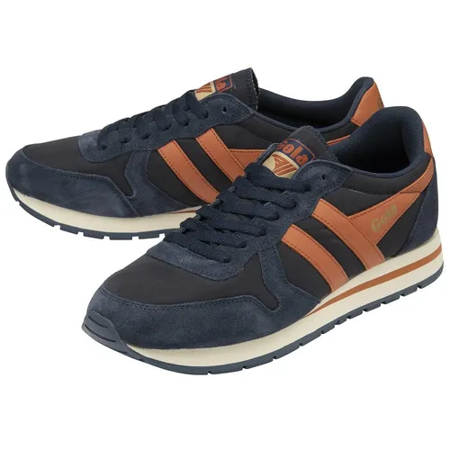 Gola Sneaker Daytona Chute 2024 - Sneaker für Herren in Navyblau und Orange, aus recyceltem Fallschirm-Nylon mit ikonischem Gola-Branding und bequemer EVA-Zwischensohle - der perfekte Vintage-Jogger für den Alltag.