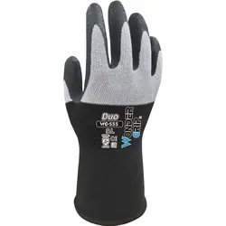 Wonder Grip® WG-555 Arbeitshandschuh Duo, Gr. XL/10, atmungsaktiv, angenehmen Komfort, präzise Kontrolle, 1x Paar L/R, grau/schwarz