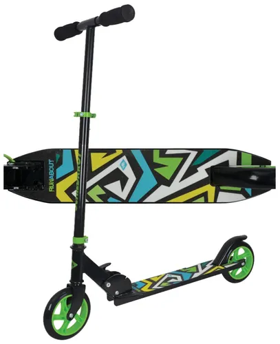 Schildkröt Unisex Jugend Blue Scooter RunAbout, Green - Roller/Kickboards mit 145mm PU-Rädern für sichere Fahrten. Leicht, kompakt und höhenverstellbar – ideal für Kinder ab 6 Jahren!