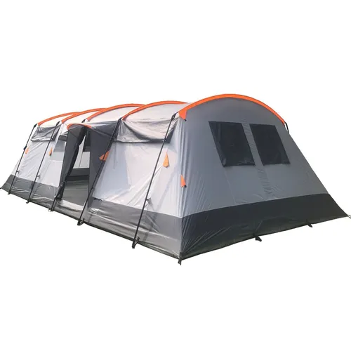 Skandika Gruppenzelt Hurricane 8 Protect, Familienzelt mit eingenähtem Zeltboden, Personen: 8, 2 teilbare Schlafkabinen, wasserdicht, 2,15m Stehhöhe, Campingzelt