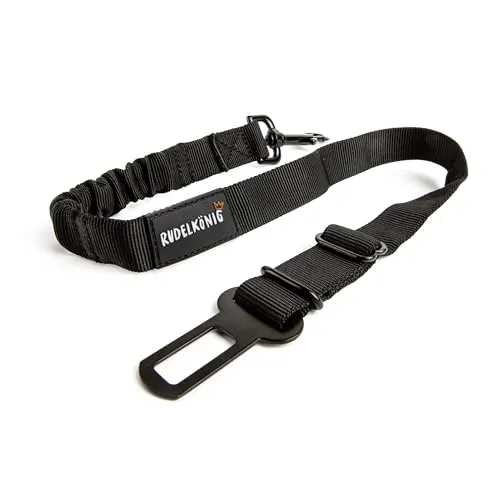 Rudelkönig Hundegurt fürs Auto - Sicherheitsanschnallgurt für Hunde - Sicherheitsgeschirre für Hunde, mit elastischer Rückdämpfung zur Verletzungsprävention und optimaler Bewegungsfreiheit für deinen Vierbeiner während der Fahrt.