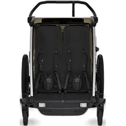 Thule Chariot Cross 2 Double - Vielseitiger Fahrradanhänger - Fahrradanhänger mit einfacher Umwandlung in Kinderwagen, ideal für aktive Familien. Komfortabler, ergonomischer Sitz und nachhaltige Materialien für Sicherheit und Langlebigkeit.