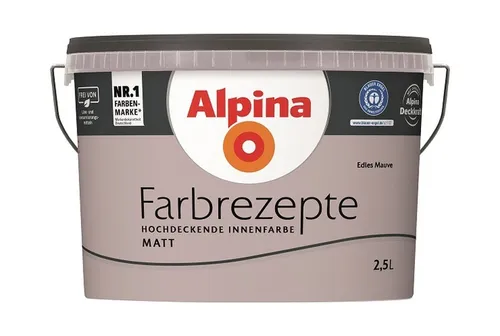 Alpina Farbrezepte Innenfarbe – Edles Mauve matt - Farben für einzigartige Raumstimmungen, atmungsaktiv und strapazierfähig – ideal für ein individuelles Zuhause-Gefühl.