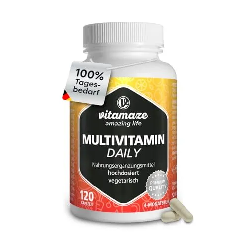 Multivitamin Daily ohne Jod vegetarisch Kapseln - Arzneimittel mit 13 essenziellen Vitaminen für optimale Gesundheit, ideal für Vegetarier und sorgt für beste Bioverfügbarkeit.