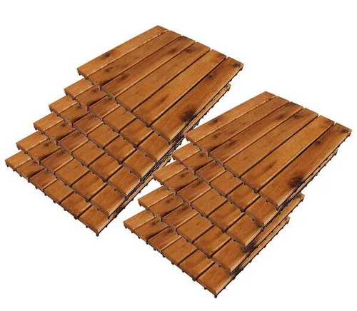 Akazienfliese 30x30 cm - 11 Stück für Balkon und Terrasse - Holzfliesen aus Akazie im praktischen Klicksystem, ideal für eine moderne Terrasse oder Balkongestaltung. Robust und witterungsbeständig.