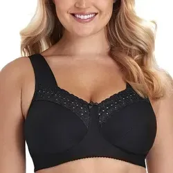 Miss Mary Broderie Anglais Soft Bra BH Schwarz G 95 Damen - Komfortabler Soft-BH von Miss Mary mit eleganten Stickereidetails. Ideal für den Alltag, bietet er optimale Passform und Halt durch breite, gepolsterte Träger und flexible Rückenpartie. Genießen Sie stilvollen Komfort!