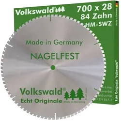 Volkswald Kreissägeblatt Volkswald ® HM-Sägeblatt SWZ 700 x 28 mm Z= 84 Kreissägeblatt nagelfes, Echt Originale Volkswald® Made in Germany
