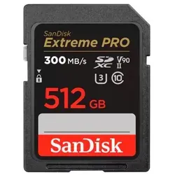 SanDisk SDXC Extreme Pro 512GB - Hochleistungs-Speicherkarte - Speicherkarten: 512 GB SDXC-Karte mit ultraschneller Lesegeschwindigkeit bis zu 300 MB/s, ideal für 4K-Videos und schnelle Fotoaufnahmen.