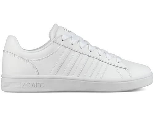 K-Swiss Herren Court Winston Sneaker, White/White, 44 EU - Herren-Sneaker aus hochwertigem Leder mit bequemem EVA-Innensohle und rutschfester Gummi-Laufsohle, ideal für sportliche und lässige Looks.