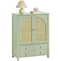 SoBuy Sideboard FSB72 - Küchenschrank mit Gitteroptik-Türen - Sideboard mit 7 geschlossenen Fächern und 3 variabel einsetzbaren Einlegeböden, ideal für stilvolle Aufbewahrung in Küche oder Flur.