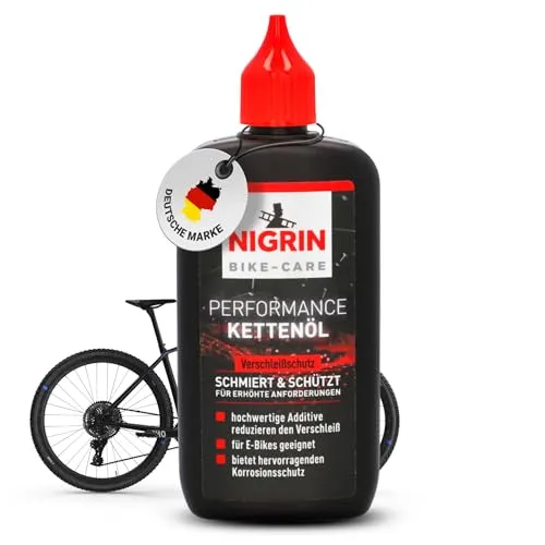 NIGRIN 50084 Fahrrad-Kettenöl E-Bike 100 ml - Hochwertiges Fahrrad-Öl für E-Bikes, sorgt für optimale Schmierung und schützt vor Verschleiß, ideal für lange Fahrten.