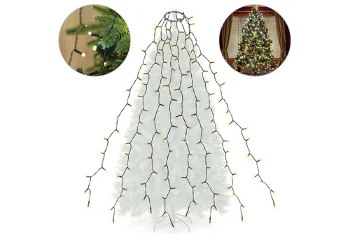 Salcar LED-Lichterkette - 2m Weihnachtsbaumbeleuchtung für 150-240cm Tannenbaum, wasserdicht, 9 Modi und warmweißes Licht