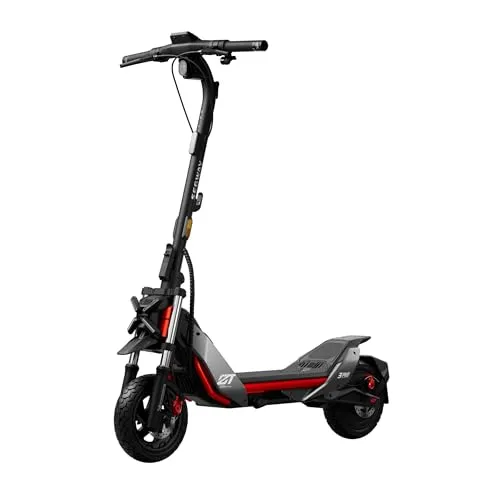Ninebot by Segway eKickScooter ZT3 Pro D (rot) - E-Scooter mit 1600-Watt-Motor für kraftvolle Beschleunigung und Steigungen bis 25%. Reichweite bis zu 70 km, komfortabel dank Federung und 11-Zoll Geländereifen.
