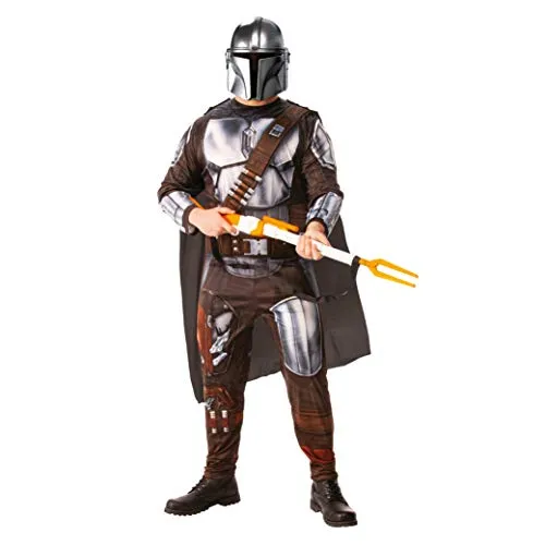 Rubie's Official Disney Star Wars The Mandalorian Kostüm für Erwachsene, XL Halloween - Offizielles Kostüm aus Disney's Star Wars mit Deluxe-Overall und geformter 3D-Maske. Ideal für Halloween und Fans der Serie – authentisch lizenziert von Rubie's.