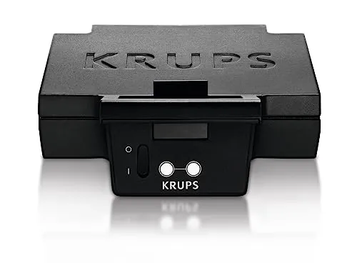 Krups FDK Iconic Sandwichmaker - 850 W, keramikbeschichtete Antihaft-Platten, ikonisches Design für köstliche Gourmet-Sandwiches und einfache vertikale Aufbewahrung
