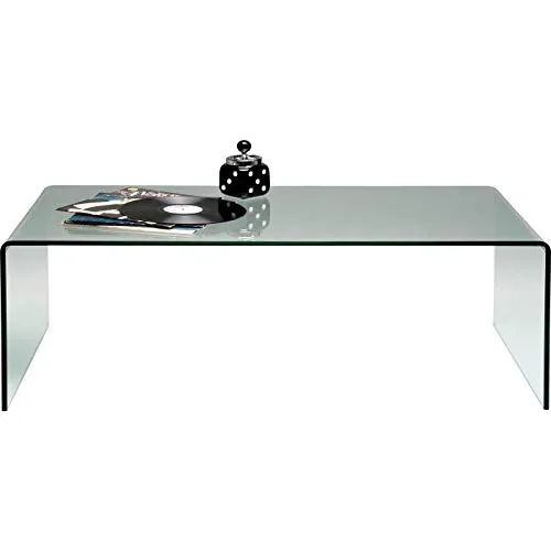 Kare Design Couchtisch Clear Club Basic, Wohnzimmertisch, Beistelltisch, Glastisch, ESG-Glas, rechteckig, 40x120x60 cm (H/B/T)