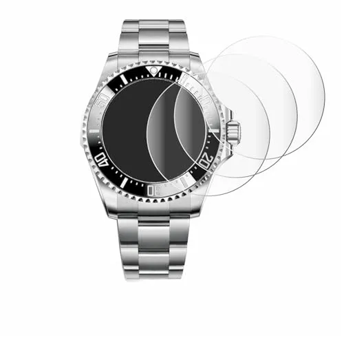 Savvies 4 Stück Full-Screen Schutzfolie für Rolex Sea-Dweller Deepsea (44 mm) Full-Cover Displayschutz-Folie mit Installationshilfe [3D Curved]