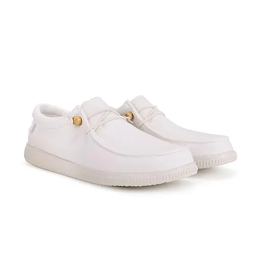 WALK IN PITAS | WP150 Washed | Herren Mokassins | Flache Slipper für Männer | Slip on Loafer | Sneakers | Schlupfschuhe | Freizeitschuhe | Walkinpitas Schuhe | Weiß 39