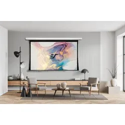 Saker Tab Tension Motorleinwand 110", 16:9 - Beamer-Leinwand mit 279,4 cm Bilddiagonale, motorisiert für einfachen Betrieb und ideal für Heimkino oder Präsentationen.