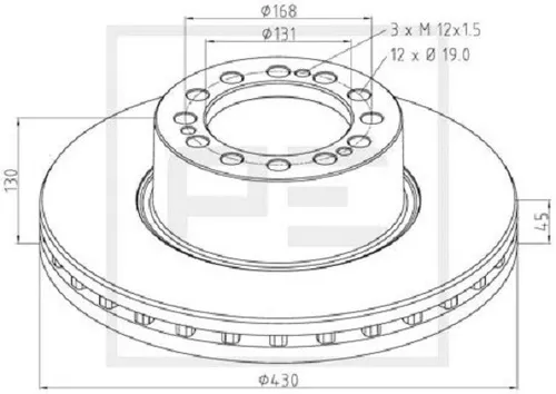 Pe Automotive Bremsscheibe 066.252-00A - Hochwertige Bremsscheibe für Kfz-Bremsen, bietet optimale Bremsleistung und Langlebigkeit für sicheres Fahren.
