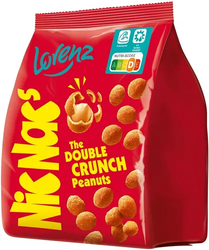 Lorenz Nic Nacs Großpack 600g - Knusprige Erdnüsse zum Snacken - Die Lorenz Nic Nacs Großpack bietet 600 g knusprig umhüllte Erdnüsse, perfekt für alle Snackliebhaber. Ideal für Partys oder gemütliche Filmabende - der unwiderstehliche Crunch sorgt für Genuss in jeder Situation!
