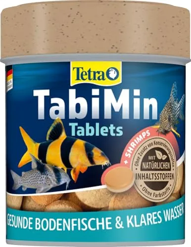 Tetra Tablets TabiMin - Fischfutter für Bodenfische - Aquarienfischfutter in Tablettenform für optimale Ernährung von Welsen & Schmerlen, unterstützt Gesundheit und Farbenpracht, leicht verdaulich und wasserklärend.