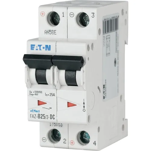 Eaton Leitungsschutzschalter FAZ-B10/2-DC 10A - Zuverlässiger Leitungsschutzschalter für DC-Anwendungen, 2-polig, 10A, ideal für den professionellen Einsatz in elektrischen Installationen.