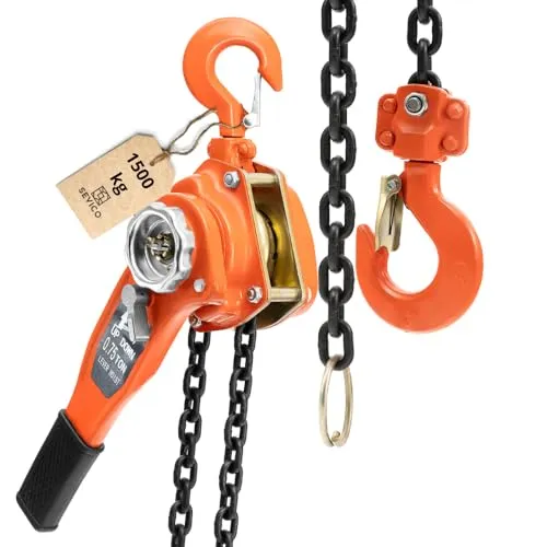 Ratschenzug Kettenzug 1500 kg - Sicheres Hebezeug für Werkstatt und Bau - Werkstatteinrichtung mit 1500 kg Tragfähigkeit und doppeltem Weston-Bremssystem für maximale Sicherheit. Ideal für professionelle Anwendungen und präzises Manövrieren schwerer Lasten.