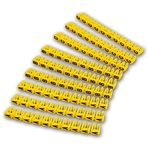 MC POWER - Kabelmarker Kabelmarkierer Clips (Kabel bis 6mm, Buchstaben A, B, C)