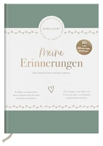 Meine Erinnerungen: Die Geschichte meines Lebens - Biografie & Erinnerungsbuch mit inspirierenden Fragen, ideal für Eltern und Großeltern, um wertvolle Lebensgeschichten festzuhalten.
