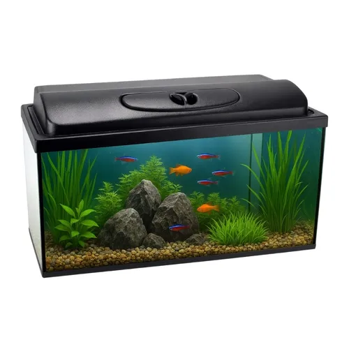 Aquarium rechteckig 50x30x30 cm mit LED Beleuchtung - Komplettaquarium für alle Wasserarten, 45 l Kapazität, inklusive Abdeckung und energieeffizienter LED Beleuchtung - ideal für Aquaristik-Enthusiasten.