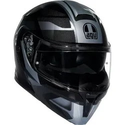 AGV Streetmodular Ledro Klapphelm - Matt Schwarz/Grau - XL - Modularer Motorradhelm mit extremem Sicherheitsdesign, integrierter Sonnenblende und 190° Sichtfeld für maximalen Komfort und Sicherheit beim Fahren.