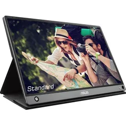 ASUS ZenScreen MB16AMT - Tragbarer USB Touch Monitor 15,6 Zoll - Tragbarer 15,6 Zoll Full HD IPS Monitor mit 10-Punkt-Touchscreen und leichtem Design für flexibles Arbeiten unterwegs. Integrierter Akku für bis zu 4 Stunden Betrieb.