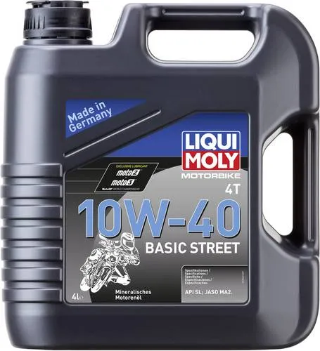 LIQUI MOLY Motorbike 4T 10W-40 | 4 L | Hochwertiges Motorradöl - Motoröle für 4-Takt-Motorräder, mineralisch, ideal für Nasskupplungen, gewährleistet optimale Schmierung und hohe Motorsauberkeit unter allen Bedingungen.