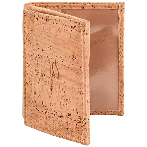 Simaru Geldbeutel aus Kork, vegan & kompakt, langlebige Geldbörse mit RFID-Schutz, Karten, Schein-& Münzfach für Damen & Herren (Beige)