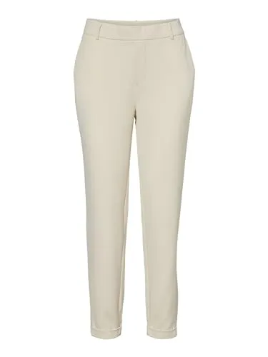 Vero Moda 7/8-Hose Beige - High Waist Style - Stoffhosen mit 7/8-Länge, ideal für einen trendigen Look. Bequem durch 62% Polyester und 5% Elasthan, perfekt für jeden Anlass.