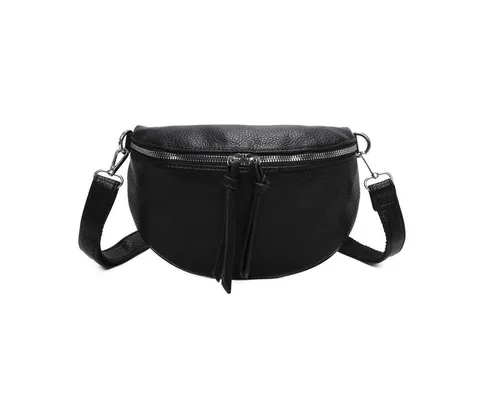 OBC Damen Gürteltasche Crossbody Schwarz - Stylische Umhängetasche - VIELSEITIG & PRAKTISCH: Diese elegante Gürteltasche (24x15x5 cm) ist perfekt für jeden Anlass. Tragen Sie sie um die Taille oder quer über der Brust – ein modernes Accessoire für Alltag und Reisen!