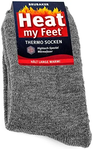 BRUBAKER Thermosocken Heat my Feet - Extra warme Kuschelsocken im 2-Paar Set - Genießen Sie warme Füße mit den BRUBAKER Thermosocken "Heat my Feet". Hergestellt aus speziellen Hightechfasern, bieten sie optimalen Komfort und Feuchtigkeitsregulierung für ein angenehmes Tragegefühl.