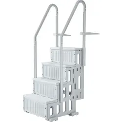 VEVOR 4-stufige Poolleiter mit doppelten Handläufen - Poolzubehör für 122-137 cm Pools, benutzerfreundliches Design mit hoher Tragfähigkeit von 181 kg. Ideal für sicheren Zugang zu Ihrem Pool.