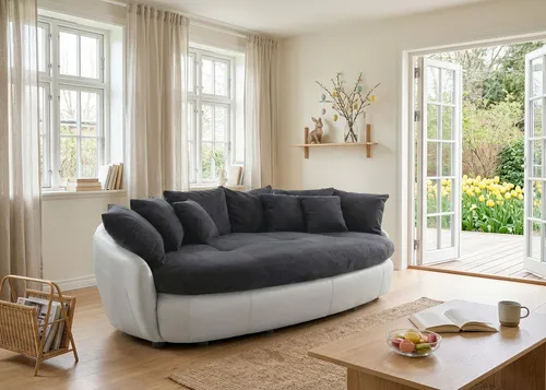 INOSIGN Big-Sofa Aruba, XXL Megasofa in organischer Form - Big Sofas mit luxuriöser Microfaser, 6 Rückenkissen und 3 Zierkissen für höchsten Komfort und stilvolles Design.