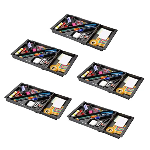 STEY ACCESORIOS Ausziehbarer Schreibtisch-Organizer, 5 Stück, Schubladen-Organizer, Organizer für Büro, Marker, ausziehbar 32,8 cm bis 45 cm, Made in EU (5 stück)