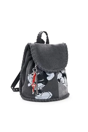 DESIGUAL ZAINO DONNA GRIGIO - Mittelgroßer Jeansrucksack - Stylischer Jeansrucksack in Grau aus der Frühjahr-Sommer-Kollektion. Ideal für den täglichen Gebrauch und aus 100 % Baumwolle gefertigt.