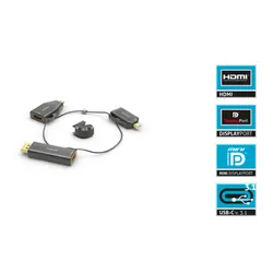 PureLink IQ-AR200 4K Adapter-Ring klein - 3x HDMI auf miniDP/DP/USB-C - Schwarz