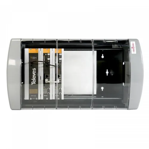 Televes T0X-Kopfstation 6 Transp. UNI-IP6 - Vielseitige Kopfstation für DVB-S/S2 in IP. Mit integriertem Netzteil und kompaktem Design ist sie ideal für den professionellen Einsatz im Elektrobedarf.