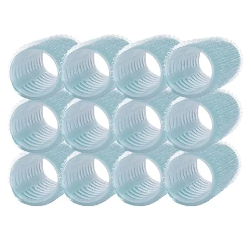 PONIK’S PROFESSIONAL Lockenwickler Klein – Haarrollen 28mm Set 12 Stück & Kleine Lockenwickler Für Kurze Haare – Haarwickler Selbsthaftend Für Heatless Curls, Locken Ohne Hitze, Blau