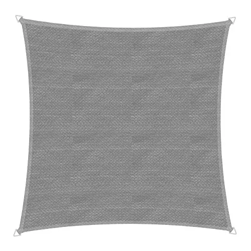Windhager Sonnensegel Capri, quadratisch, Grau 500x500 cm - Sonnenschutz für Garten und Terrasse, mit UV-Schutz und atmungsaktivem Material für angenehme Kühle und Entspannung im Freien.